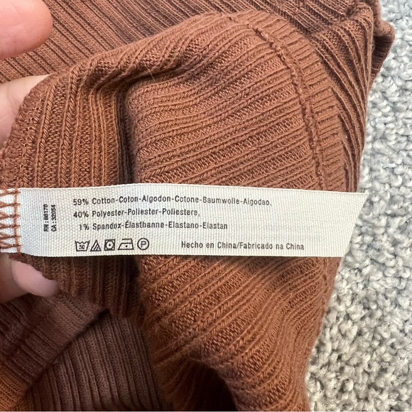 FREE PEOPLE BEACH Dress Womens Size Small Brown Phoenix Mini Ribbed Pocket - Picture 6 of 8